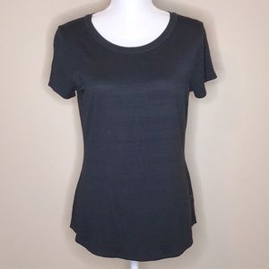 Athleta Black Short Sleeve Tee with Keyhole Back